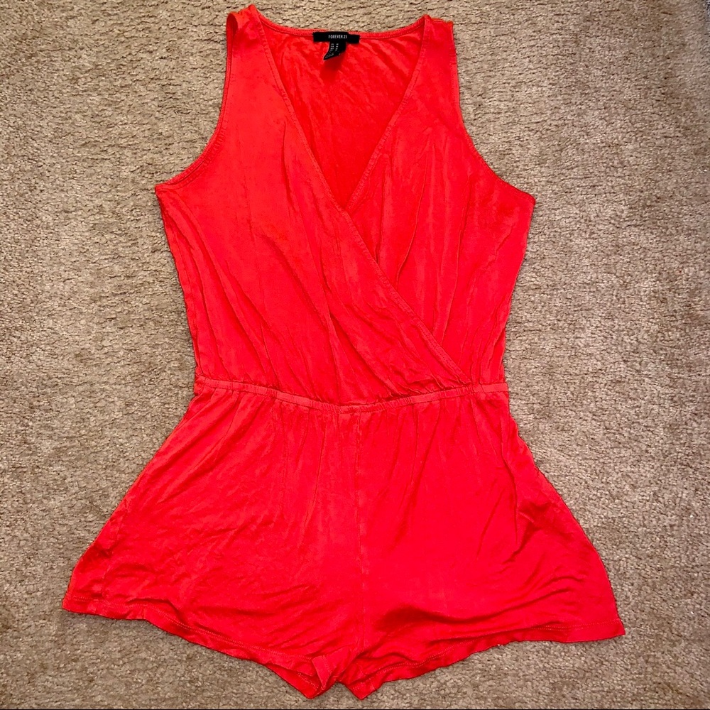Forever 21 Orange Romper Medium